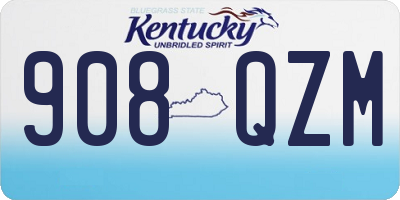 KY license plate 908QZM