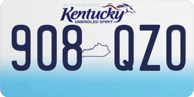 KY license plate 908QZO