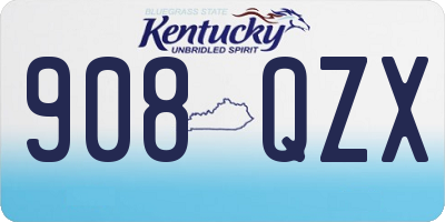 KY license plate 908QZX