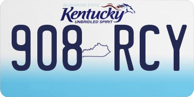 KY license plate 908RCY