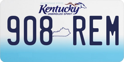 KY license plate 908REM