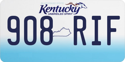 KY license plate 908RIF