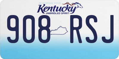 KY license plate 908RSJ