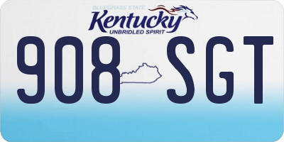 KY license plate 908SGT