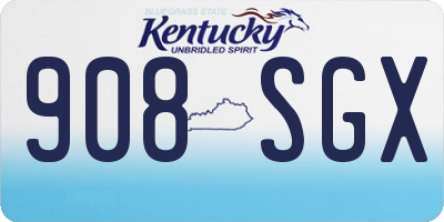KY license plate 908SGX