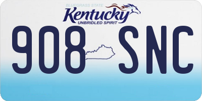 KY license plate 908SNC