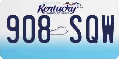 KY license plate 908SQW