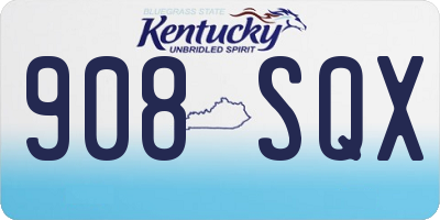 KY license plate 908SQX