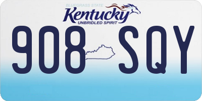 KY license plate 908SQY