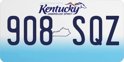 KY license plate 908SQZ