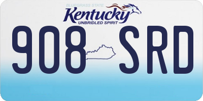 KY license plate 908SRD