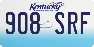 KY license plate 908SRF