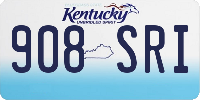 KY license plate 908SRI