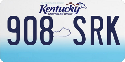 KY license plate 908SRK