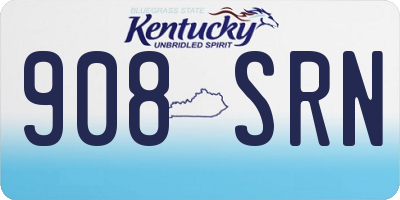 KY license plate 908SRN