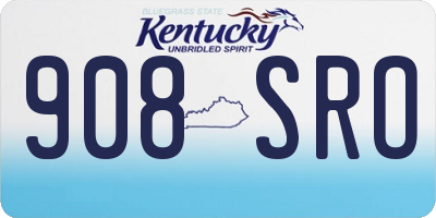 KY license plate 908SRO
