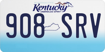 KY license plate 908SRV