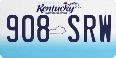 KY license plate 908SRW