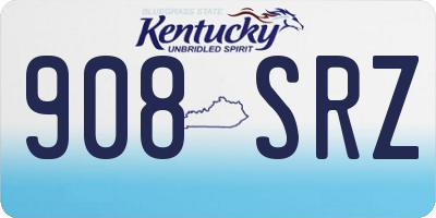 KY license plate 908SRZ