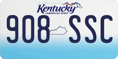 KY license plate 908SSC