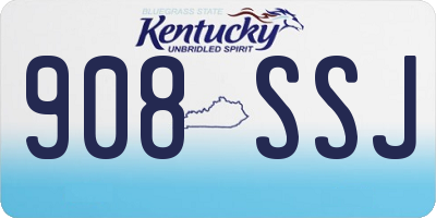 KY license plate 908SSJ