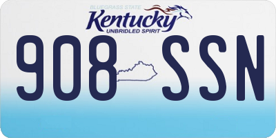 KY license plate 908SSN