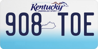 KY license plate 908TOE