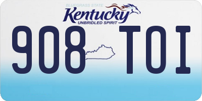 KY license plate 908TOI