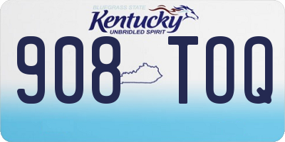 KY license plate 908TOQ