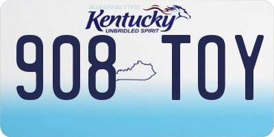 KY license plate 908TOY