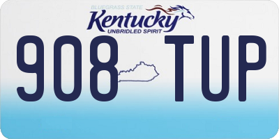 KY license plate 908TUP