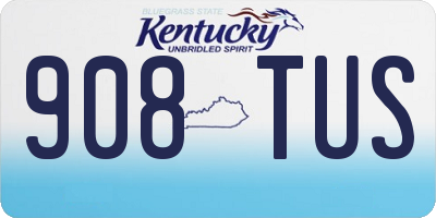 KY license plate 908TUS