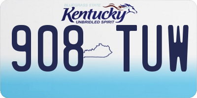 KY license plate 908TUW