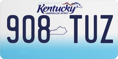 KY license plate 908TUZ