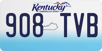 KY license plate 908TVB