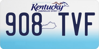 KY license plate 908TVF