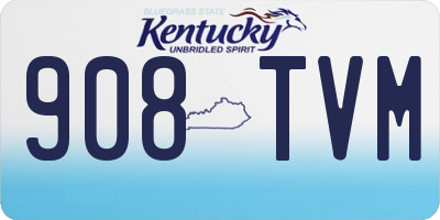 KY license plate 908TVM