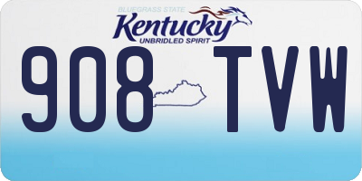 KY license plate 908TVW