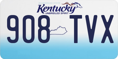 KY license plate 908TVX