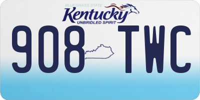 KY license plate 908TWC