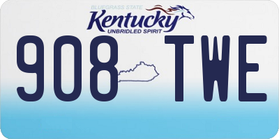 KY license plate 908TWE