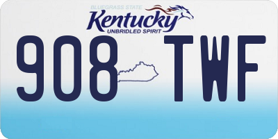 KY license plate 908TWF