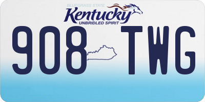 KY license plate 908TWG