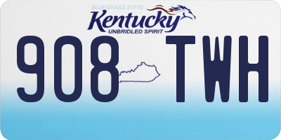 KY license plate 908TWH