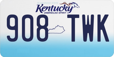 KY license plate 908TWK