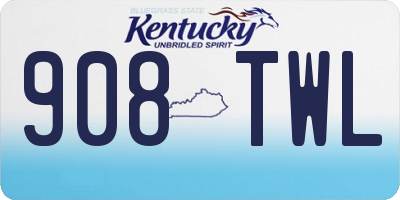 KY license plate 908TWL
