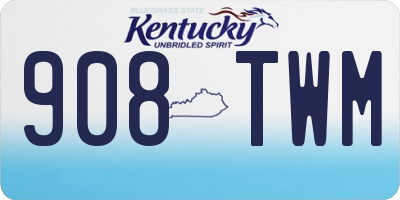 KY license plate 908TWM