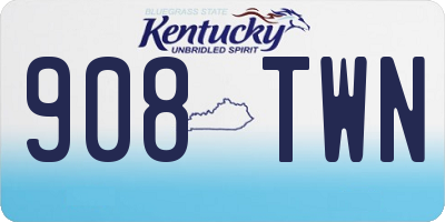 KY license plate 908TWN