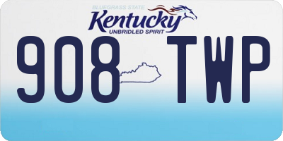 KY license plate 908TWP