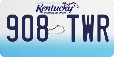 KY license plate 908TWR
